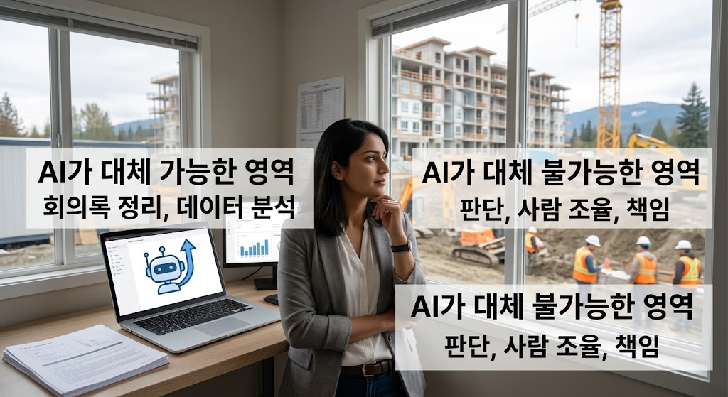 캐나다 건설 현장 PM 업무 중 AI가 대체 가능한 영역과 불가능한 영역 구분