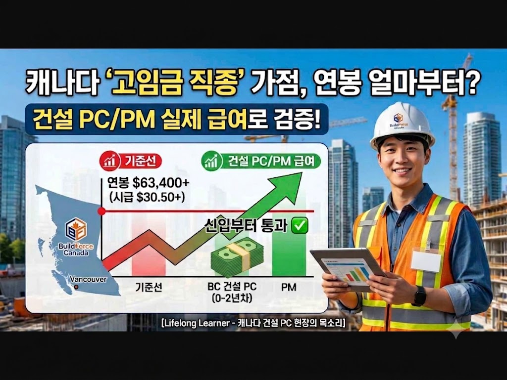 캐나다 ‘고임금 직종’ 가점, 연봉 얼마부터? 건설 PC/PM 실제 급여로 검증해봤다