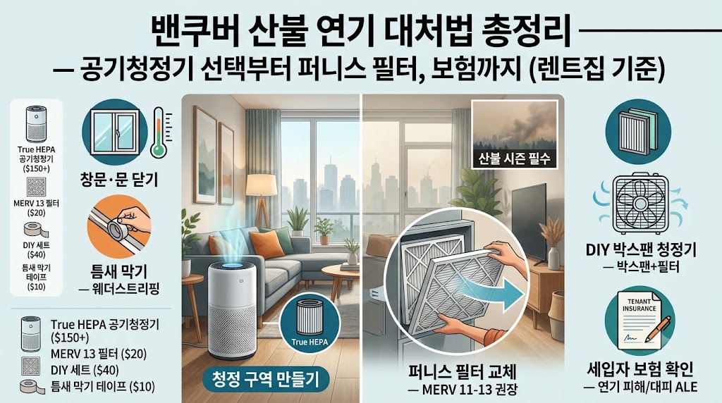 BC 산불 연기 시즌 실내 공기 관리 — 공기청정기와 퍼니스 필터 대응 단계별 정리