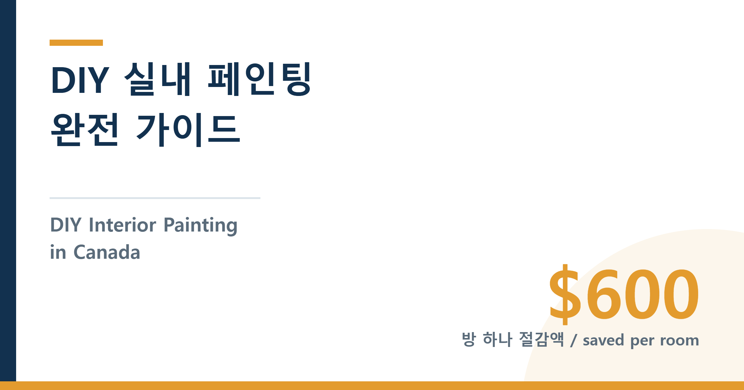 캐나다 이민자를 위한 DIY 실내 페인팅 완전 가이드 — 도구·비용·순서 현실적으로 정리