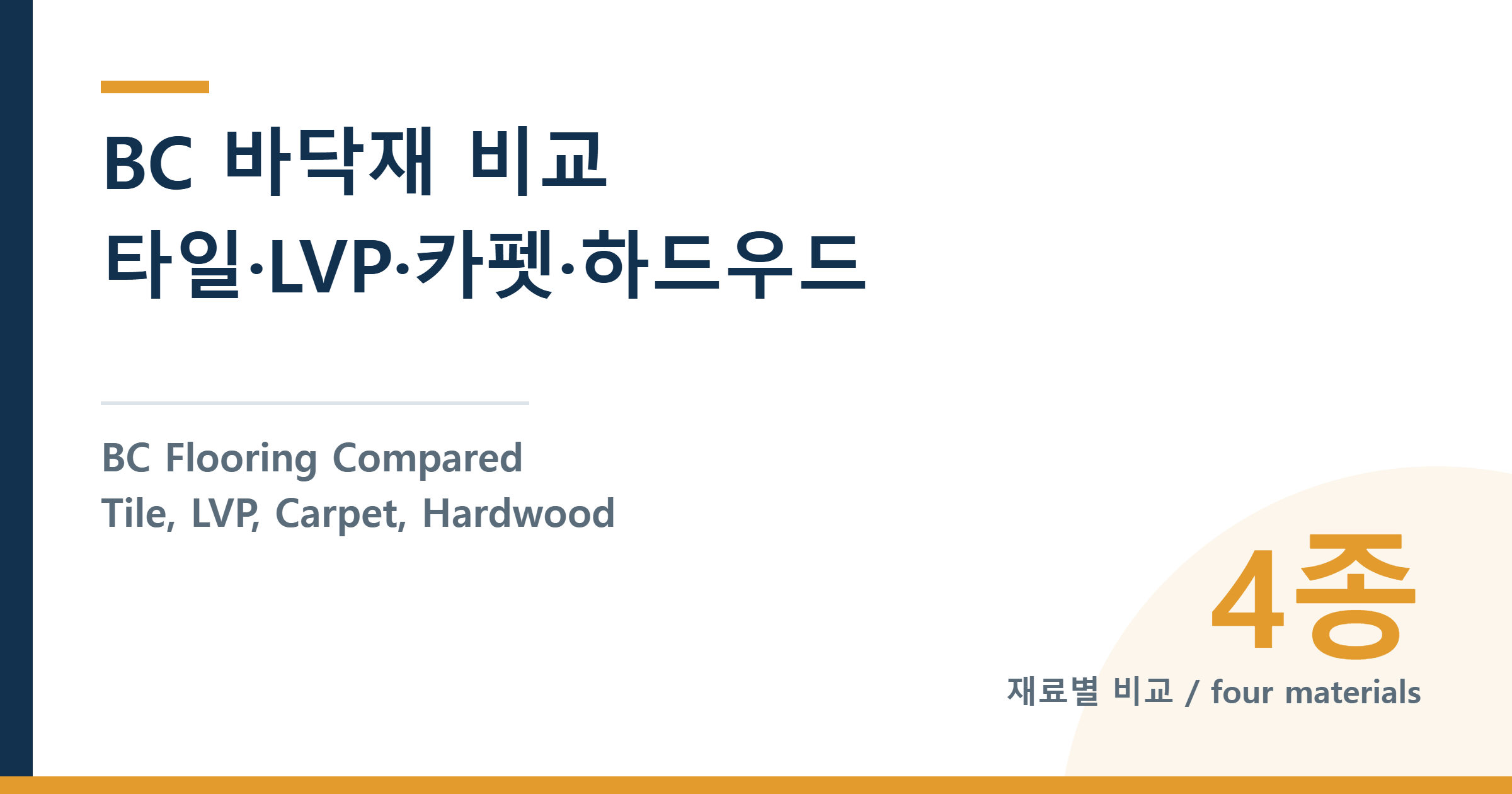 BC Flooring Compared Tile, LVP, Carpet, Hardwood — BC 바닥재 비교 타일·LVP·카펫·하드우드