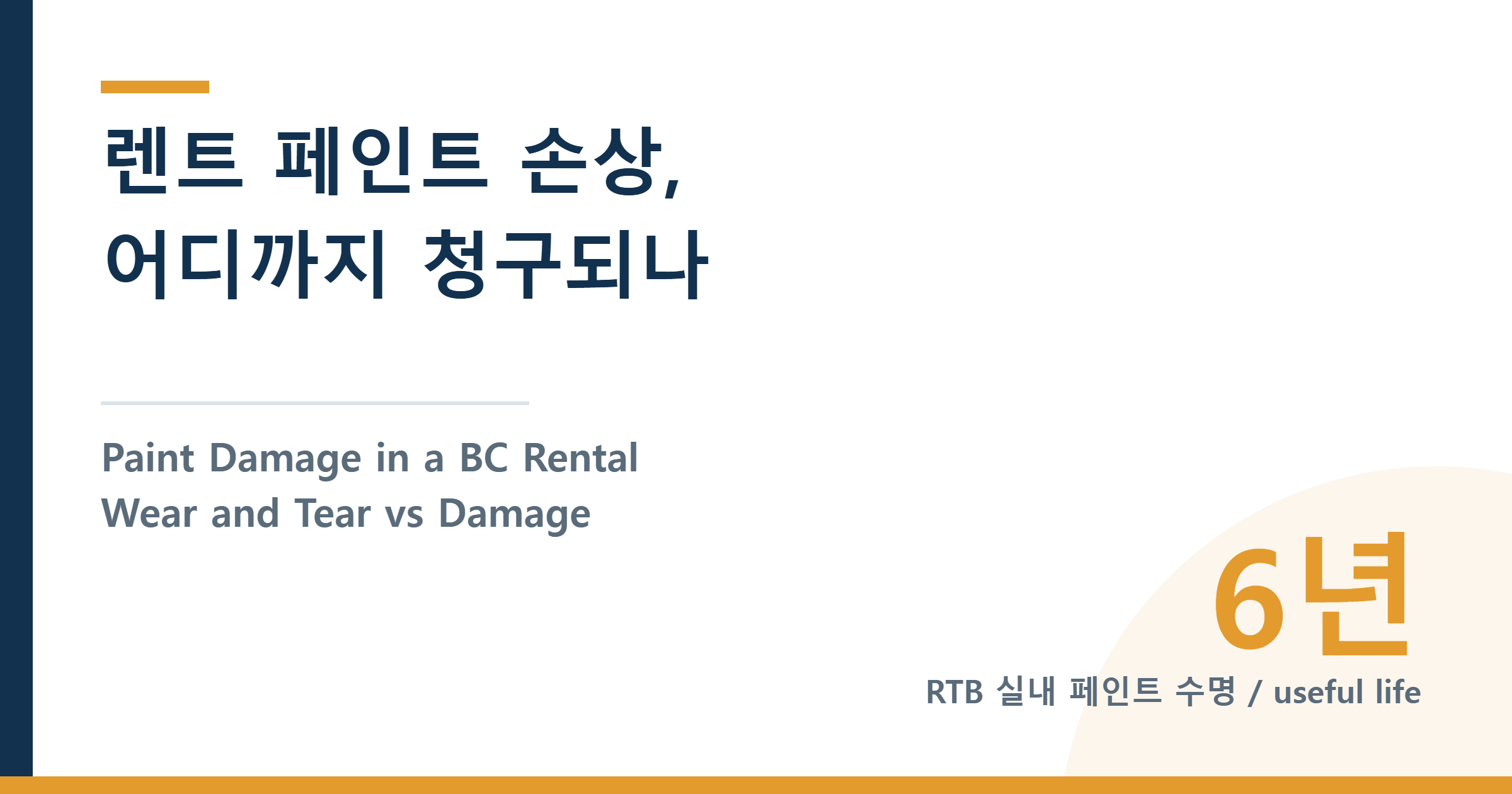 BC주 렌트 퇴거 페인트 손상 기준 — 집주인이 청구할 수 있는 것 vs 없는 것 (RTB 기준)